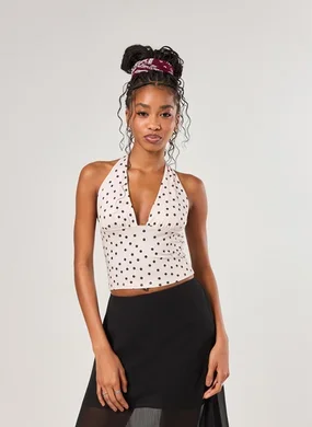 blusa frente única poá - off-white