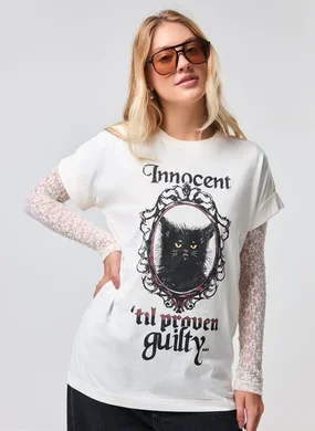 トップス S26 Main Story Oversized Tee Plum Kitten 1187150_camiseta-mc-over-silk-