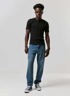 Calça Jeans Reta Em Jeans Circular