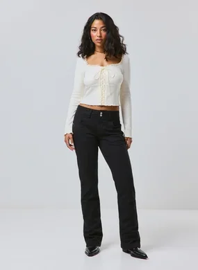 Calça Bootcut Sarja