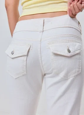 calça bootcut sarja