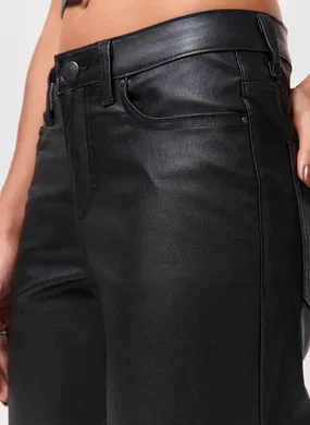 Calça Wide Leg Com Aspecto De Couro
