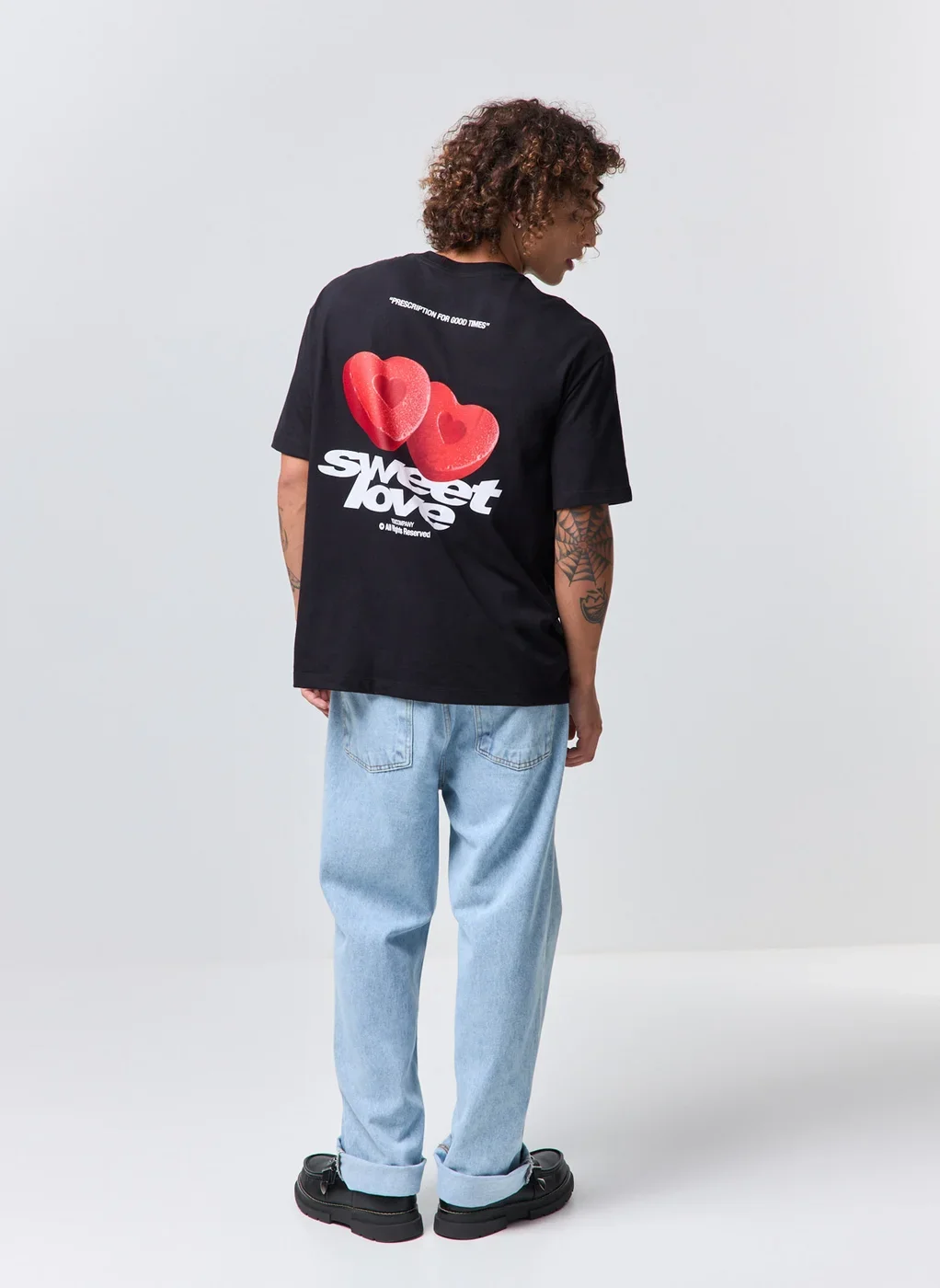 camiseta relaxed malhão sweet love - preto