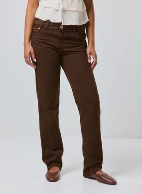 Calça Reta Cintura Baixa