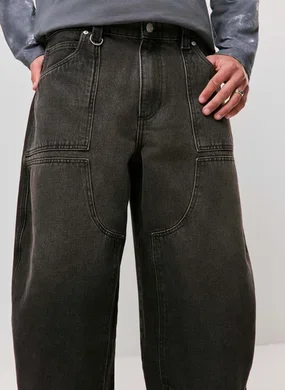 Calça Jeans Barrel Recortes