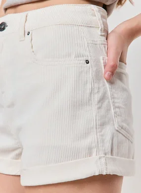 Short Em Sarja Off-White Veludo Cotelê