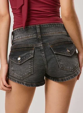 Short Jeans Cintura Baixa Vintage