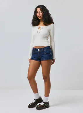 Short Jeans Cintura Baixa Vintage