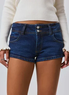 Short Jeans Cintura Baixa Vintage