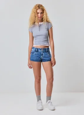 Short Jeans Circular Cintura Baixa