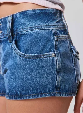 Short Jeans Circular Cintura Baixa