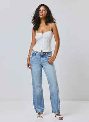 Calça Jeans Reta Estonada