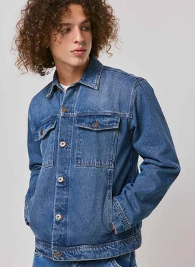Jaqueta Jeans Box Com Bolsos
